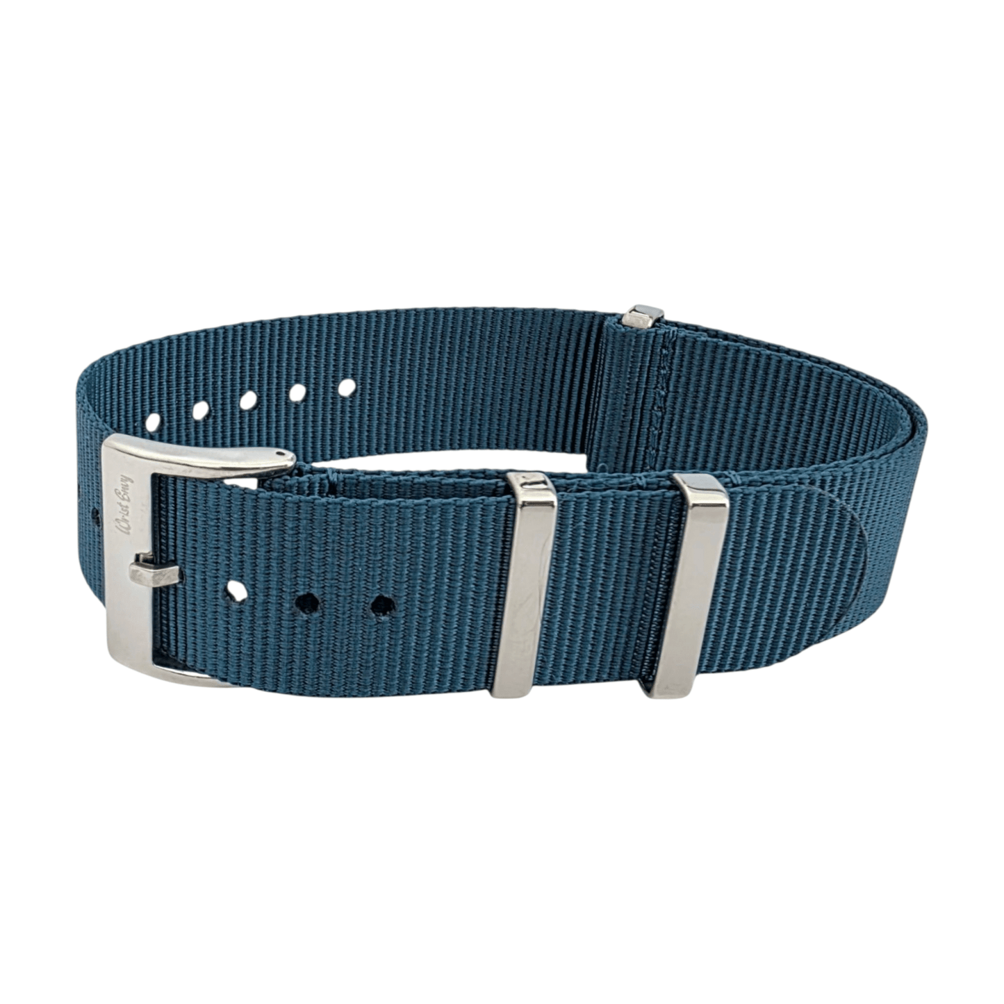Velour Tubular Soft Touch Nylon Military Watch Strap 300mm 20mm 22mm Lagoon Blue - Wrist Envy