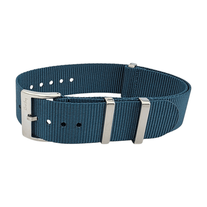 Velour Tubular Soft Touch Nylon Military Watch Strap 300mm 20mm 22mm Lagoon Blue - Wrist Envy