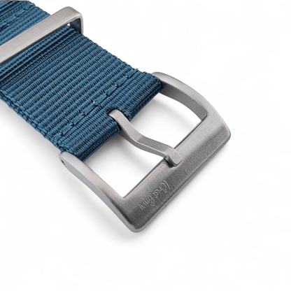 Velour Tubular Soft Touch Nylon Military Watch Strap 300mm 20mm 22mm Lagoon Blue - Wrist Envy