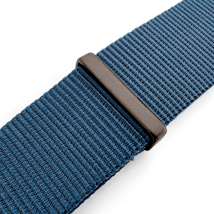 Velour Tubular Soft Touch Nylon Military Watch Strap 300mm 20mm 22mm Lagoon Blue - Wrist Envy
