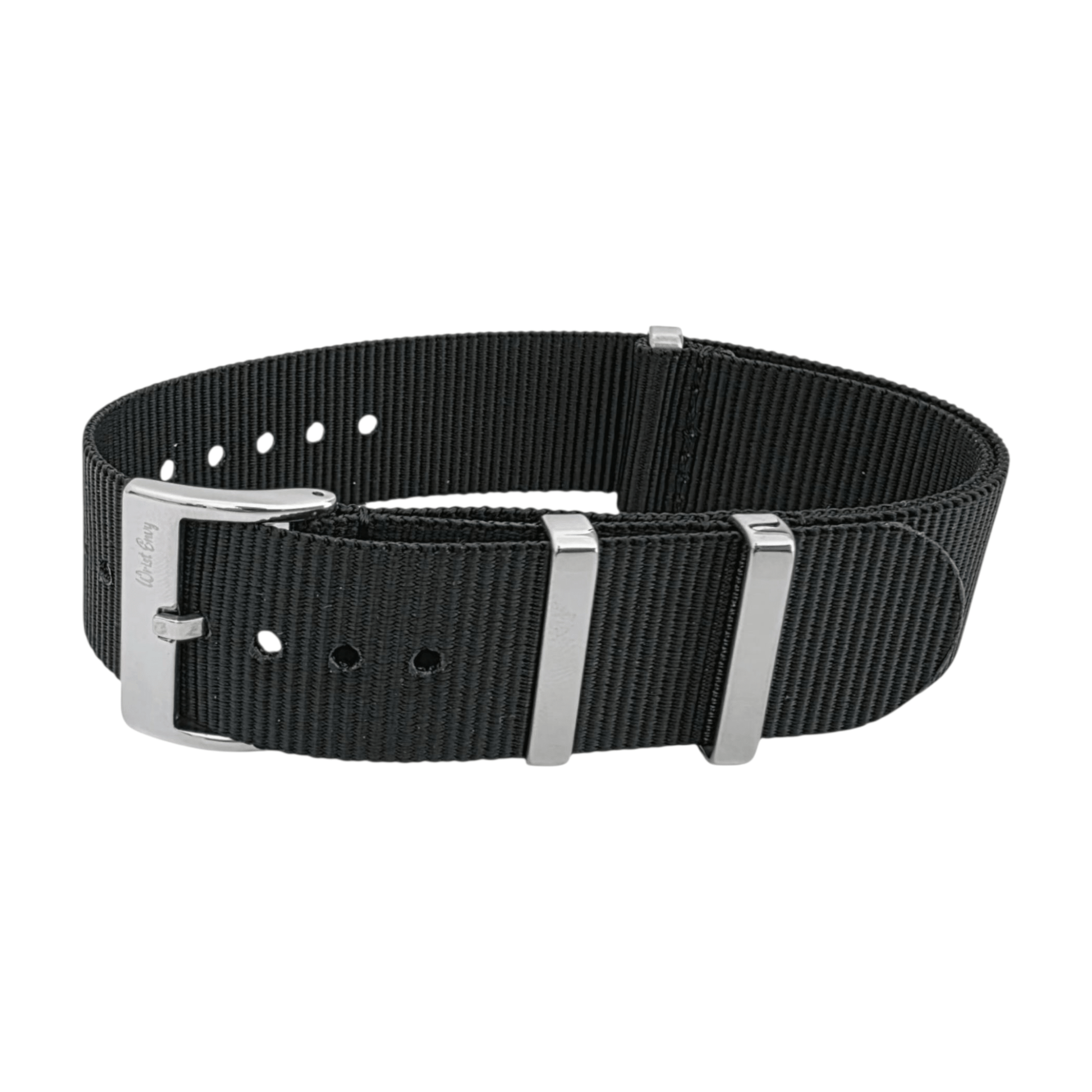 Velour Tubular Soft Touch Nylon Military Watch Strap 300mm 20mm 22mm Obsidian Black - Wrist Envy