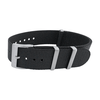 Velour Tubular Soft Touch Nylon Military Watch Strap 300mm 20mm 22mm Obsidian Black - Wrist Envy
