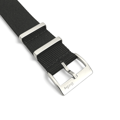 Velour Tubular Soft Touch Nylon Military Watch Strap 300mm 20mm 22mm Obsidian Black - Wrist Envy