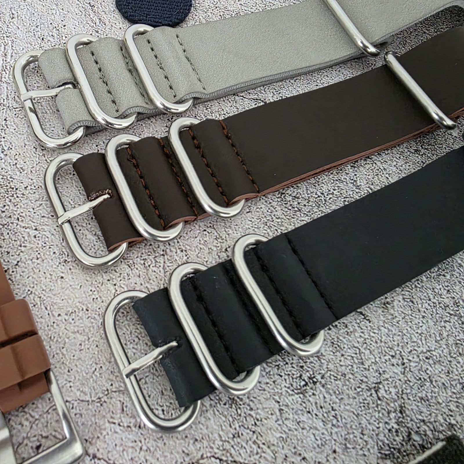 Watch Straps Job Lot Of 10 Canvas Leather Rubber 24mm Bands RRP £85 Two Piece UK - Wrist Envy