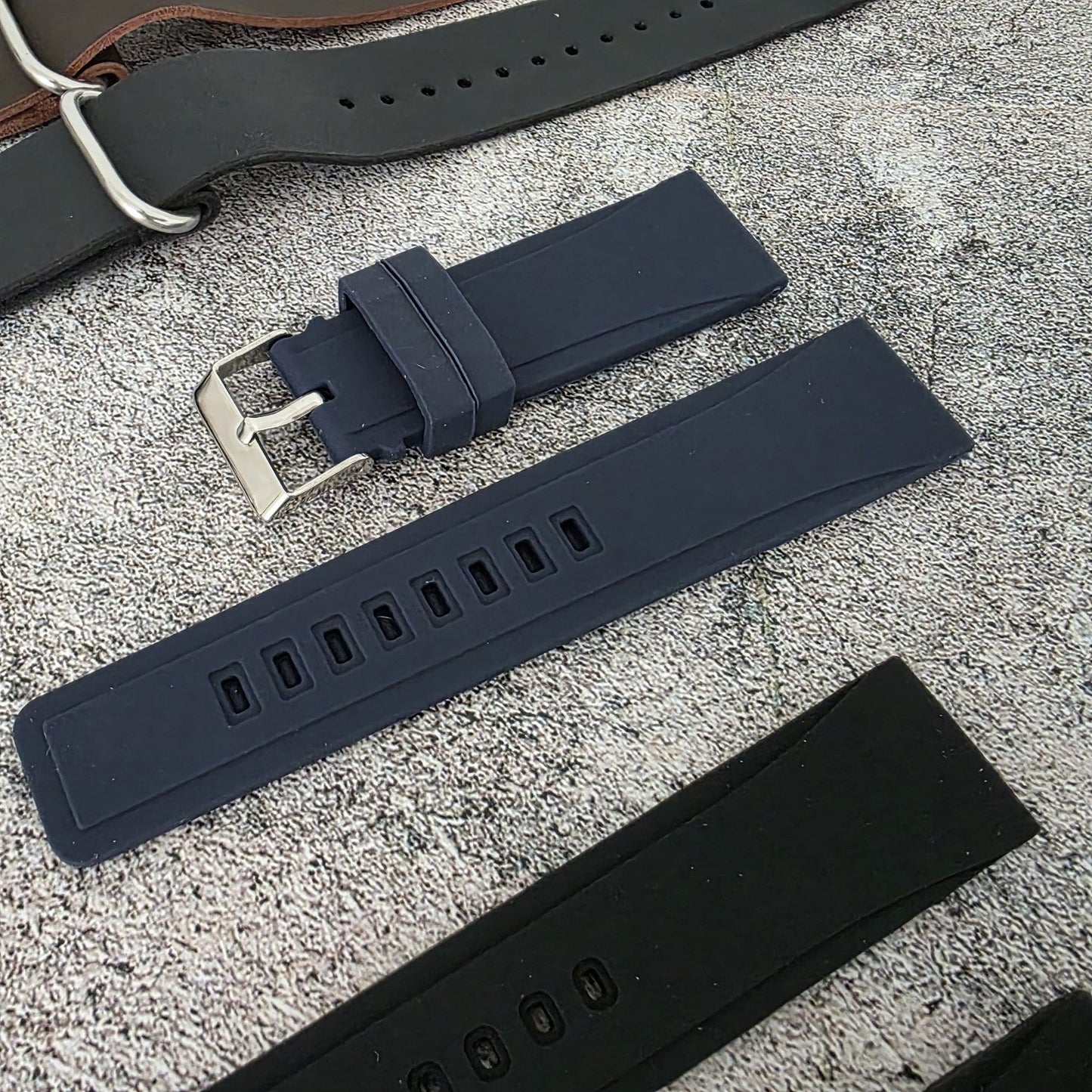 Watch Straps Job Lot Of 10 Canvas Leather Rubber 24mm Bands RRP £85 Two Piece UK - Wrist Envy