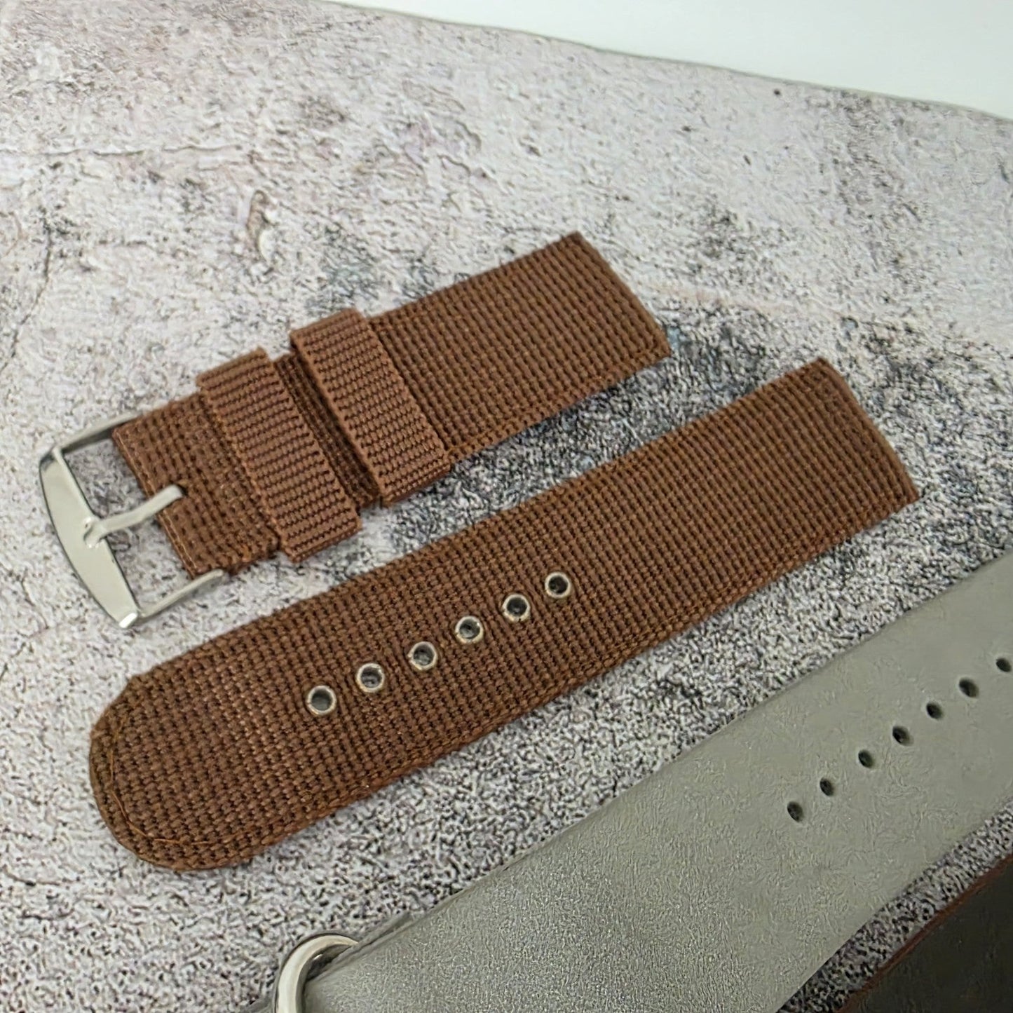 Watch Straps Job Lot Of 10 Canvas Leather Rubber 24mm Bands RRP £85 Two Piece UK - Wrist Envy