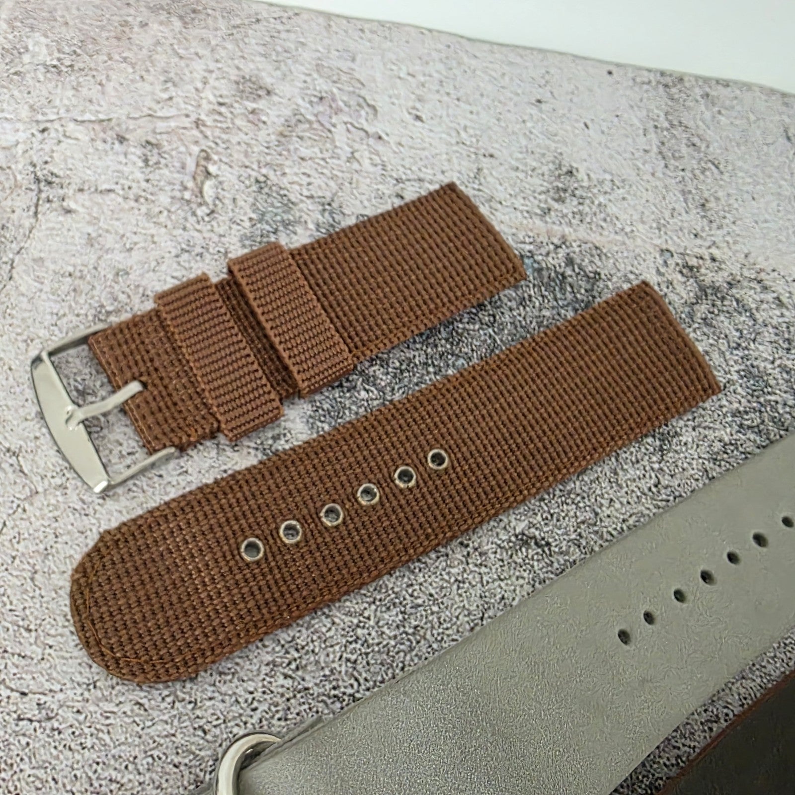 Watch Straps Job Lot Of 10 Canvas Leather Rubber 24mm Bands RRP £85 Two Piece UK - Wrist Envy
