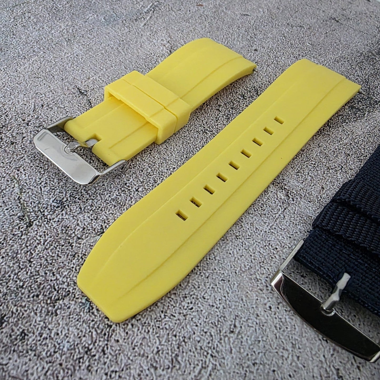 Watch Straps Job Lot Of 10 Canvas Leather Rubber 24mm Bands RRP £85 Two Piece UK - Wrist Envy