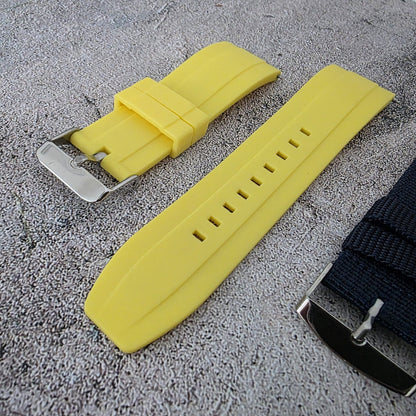 Watch Straps Job Lot Of 10 Canvas Leather Rubber 24mm Bands RRP £85 Two Piece UK - Wrist Envy