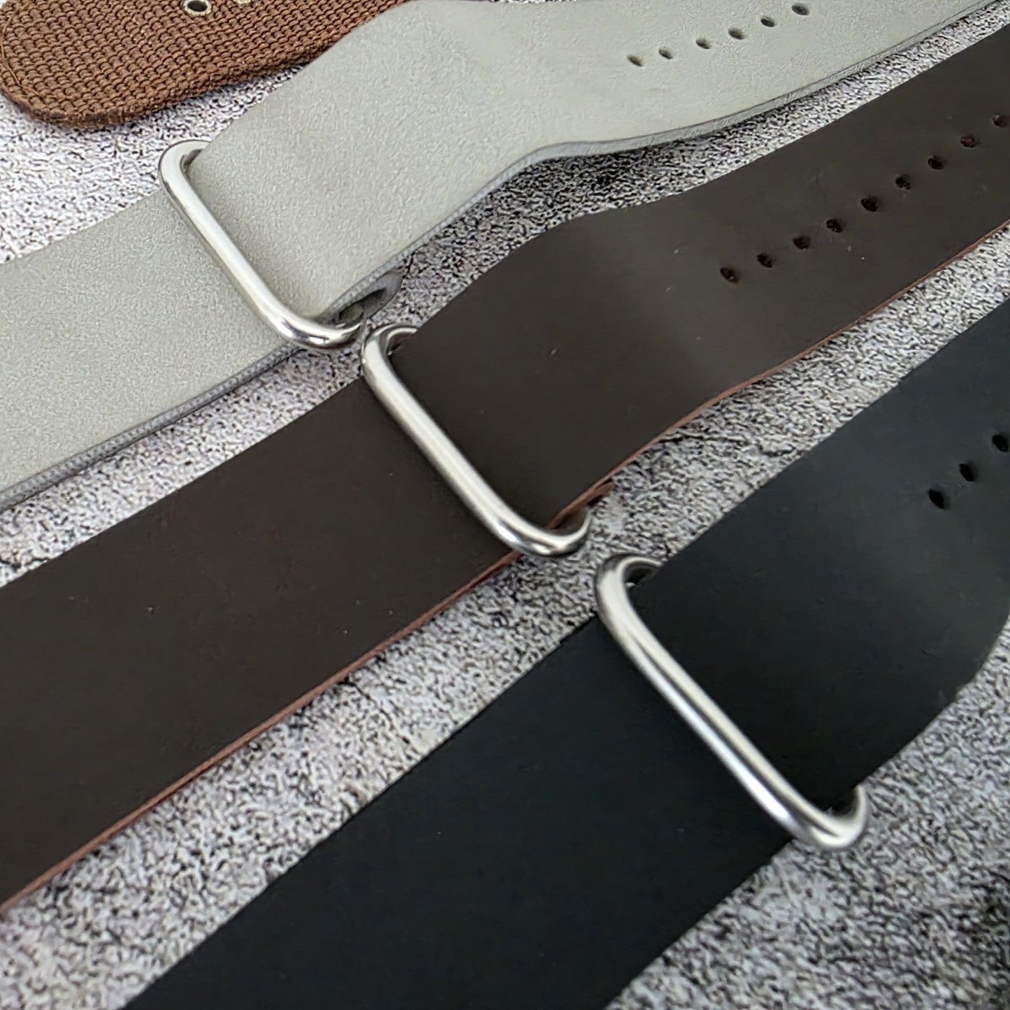 Watch Straps Job Lot Of 10 Canvas Leather Rubber 24mm Bands RRP £85 Two Piece UK - Wrist Envy