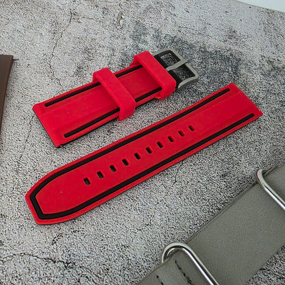 Watch Straps Job Lot Of 11 Canvas Leather Rubber 24mm Bands RRP £90 Two Piece UK - Wrist Envy