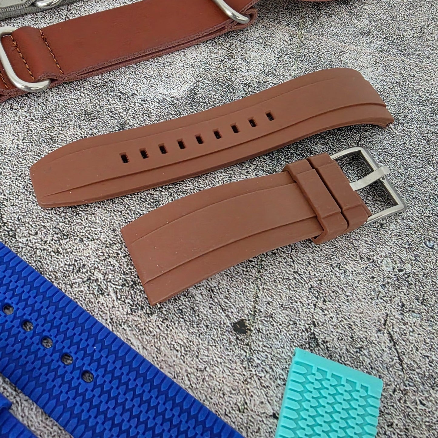 Watch Straps Job Lot Of 11 Canvas Leather Rubber 24mm Bands RRP £90 Two Piece UK - Wrist Envy