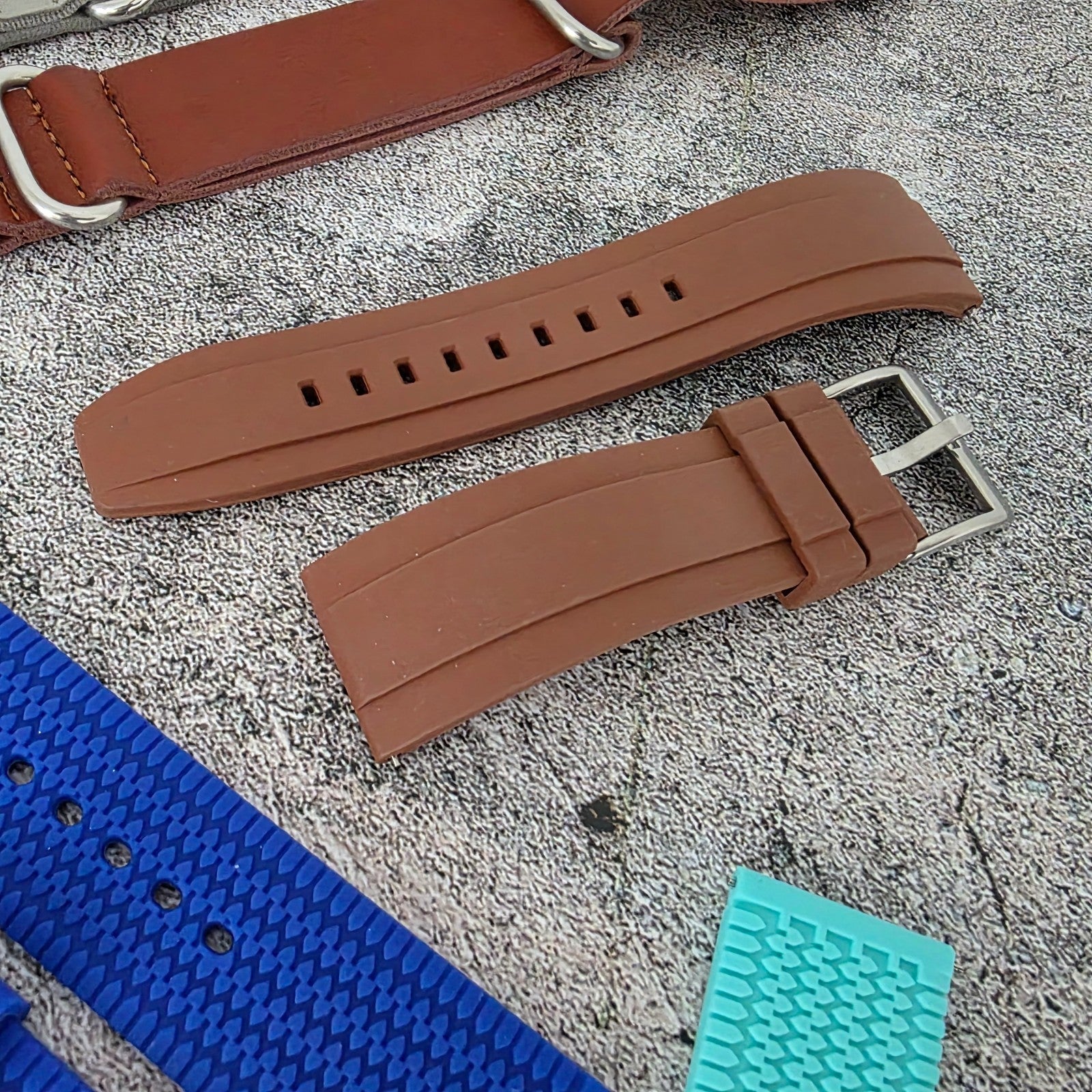 Watch Straps Job Lot Of 11 Canvas Leather Rubber 24mm Bands RRP £90 Two Piece UK - Wrist Envy
