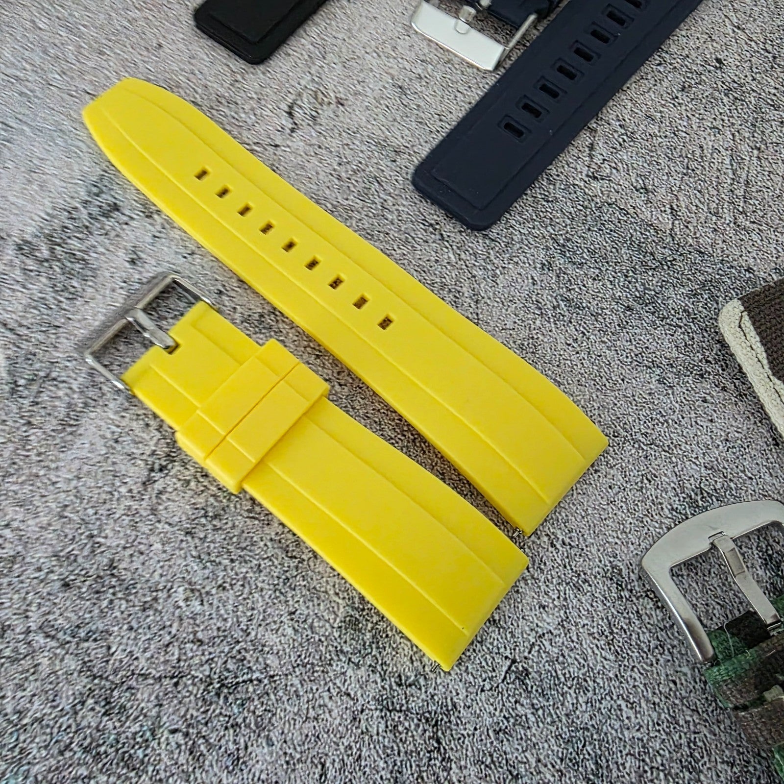 Watch Straps Job Lot Of 11 Canvas Leather Rubber 24mm Bands RRP £90 Two Piece UK - Wrist Envy