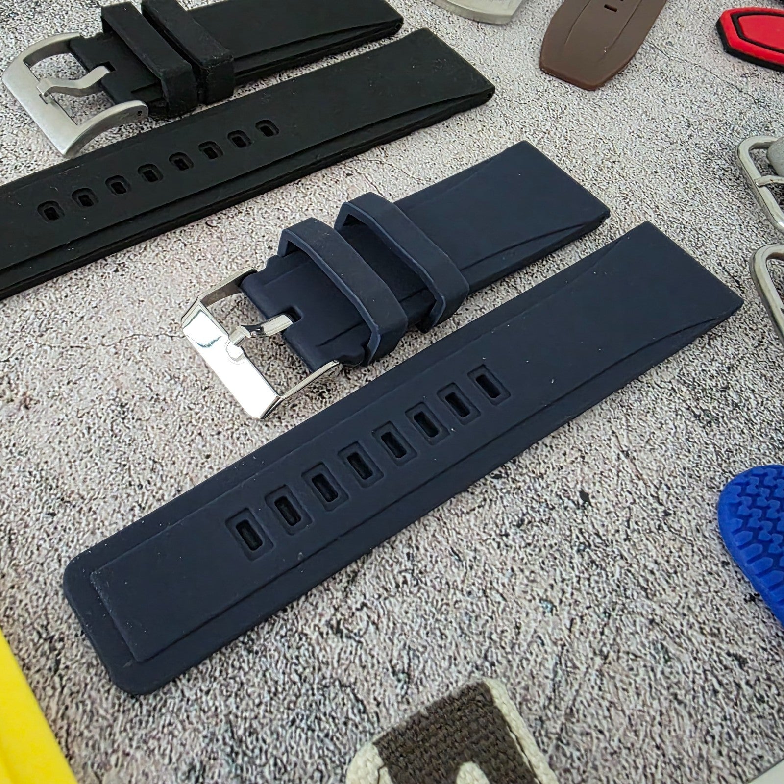 Watch Straps Job Lot Of 11 Canvas Leather Rubber 24mm Bands RRP £90 Two Piece UK - Wrist Envy
