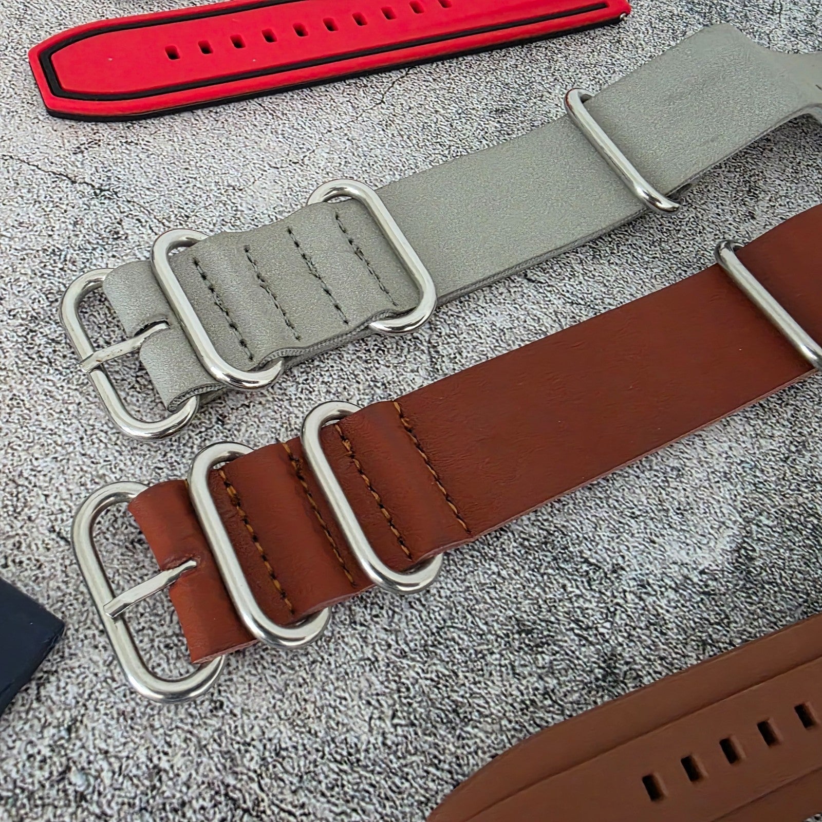 Watch Straps Job Lot Of 11 Canvas Leather Rubber 24mm Bands RRP £90 Two Piece UK - Wrist Envy