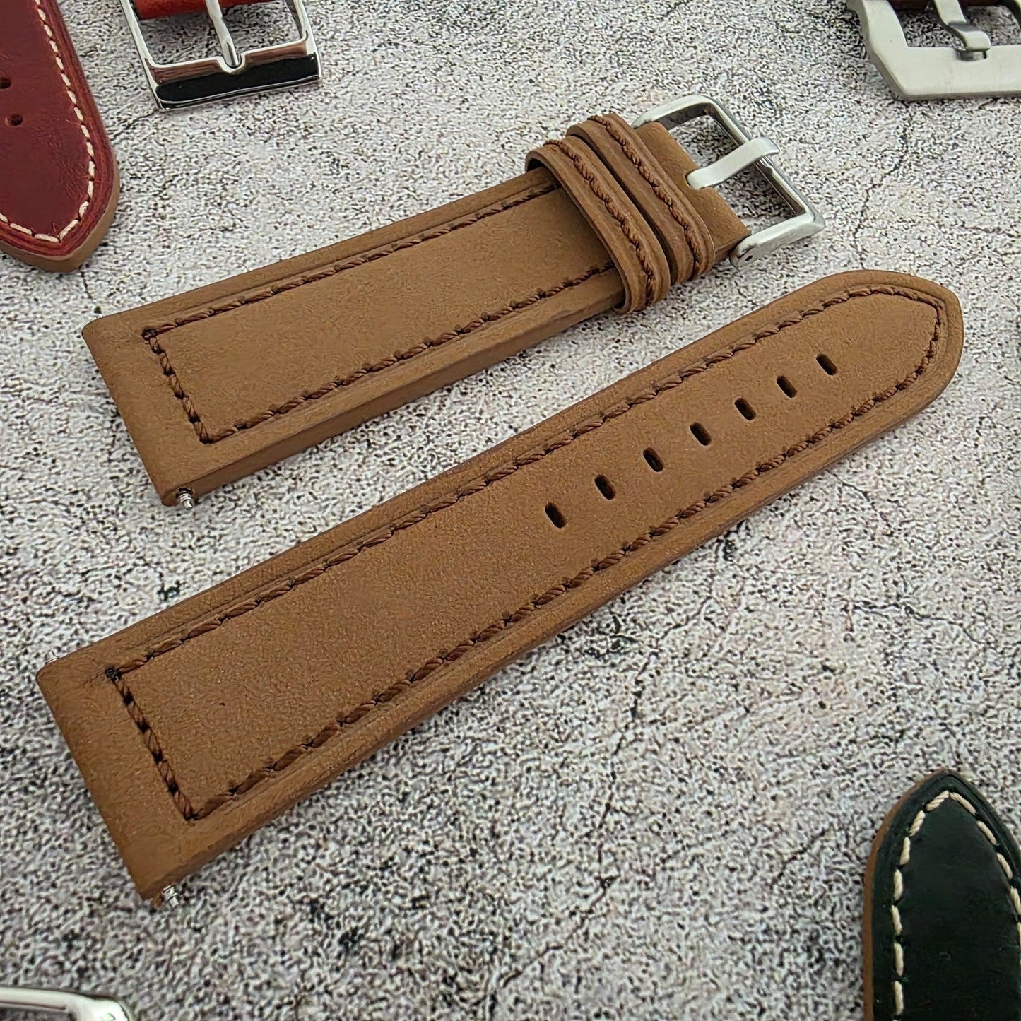 Watch Straps Job Lot Of 11 Premium Leather Luxury Bands 24mm RRP £160 Two Piece - Wrist Envy