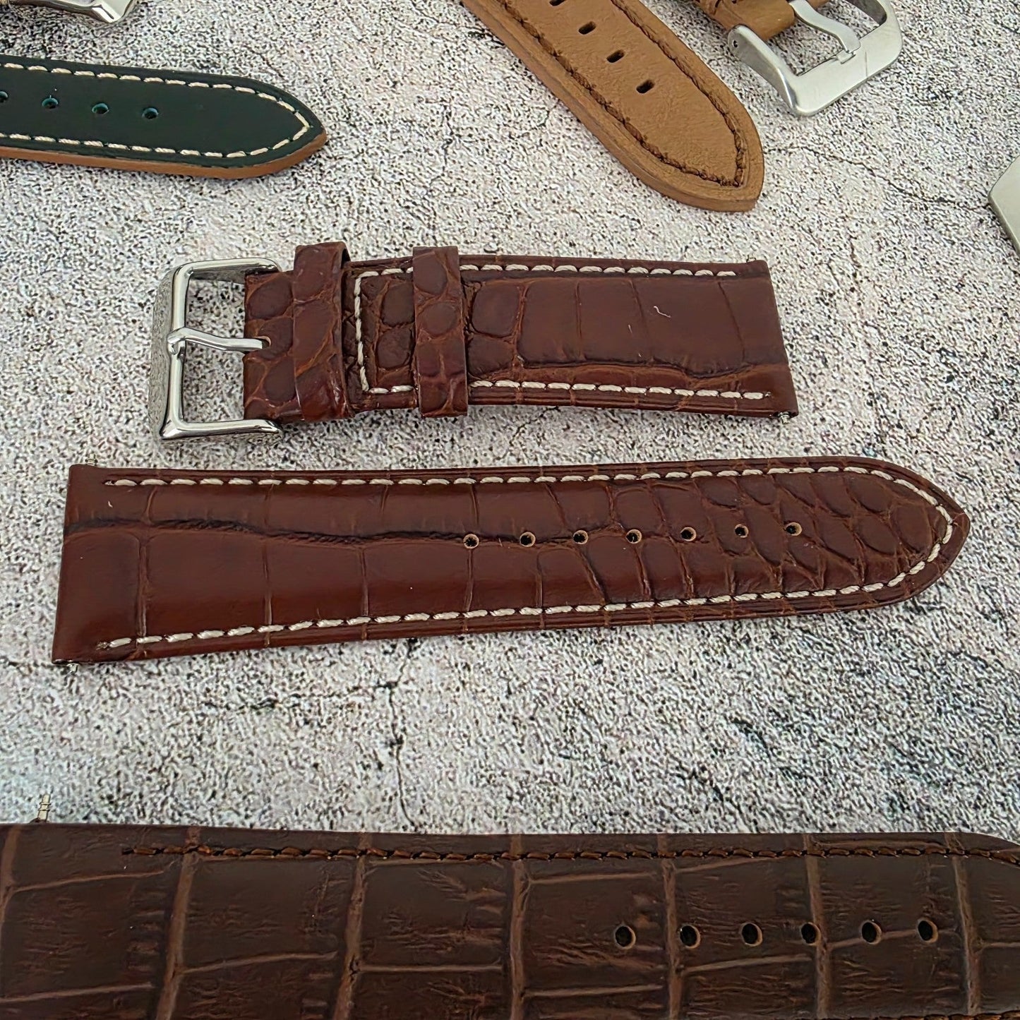Watch Straps Job Lot Of 11 Premium Leather Luxury Bands 24mm RRP £160 Two Piece - Wrist Envy