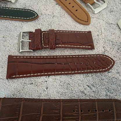 Watch Straps Job Lot Of 11 Premium Leather Luxury Bands 24mm RRP £160 Two Piece - Wrist Envy