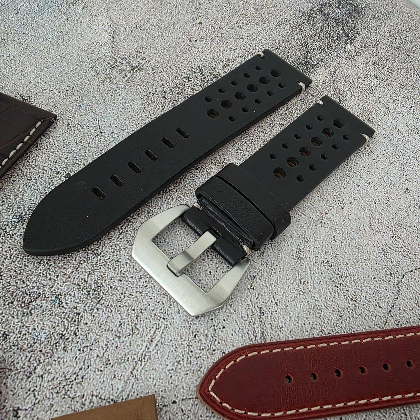 Watch Straps Job Lot Of 11 Premium Leather Luxury Bands 24mm RRP £160 Two Piece - Wrist Envy