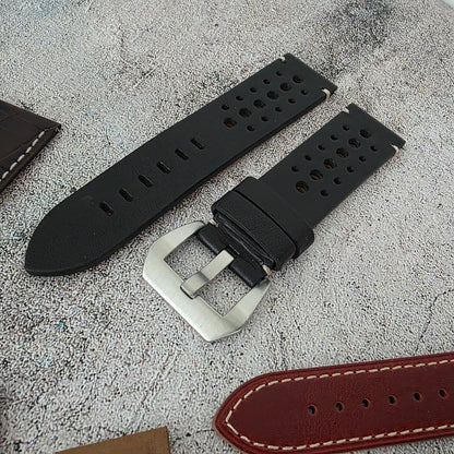 Watch Straps Job Lot Of 11 Premium Leather Luxury Bands 24mm RRP £160 Two Piece - Wrist Envy