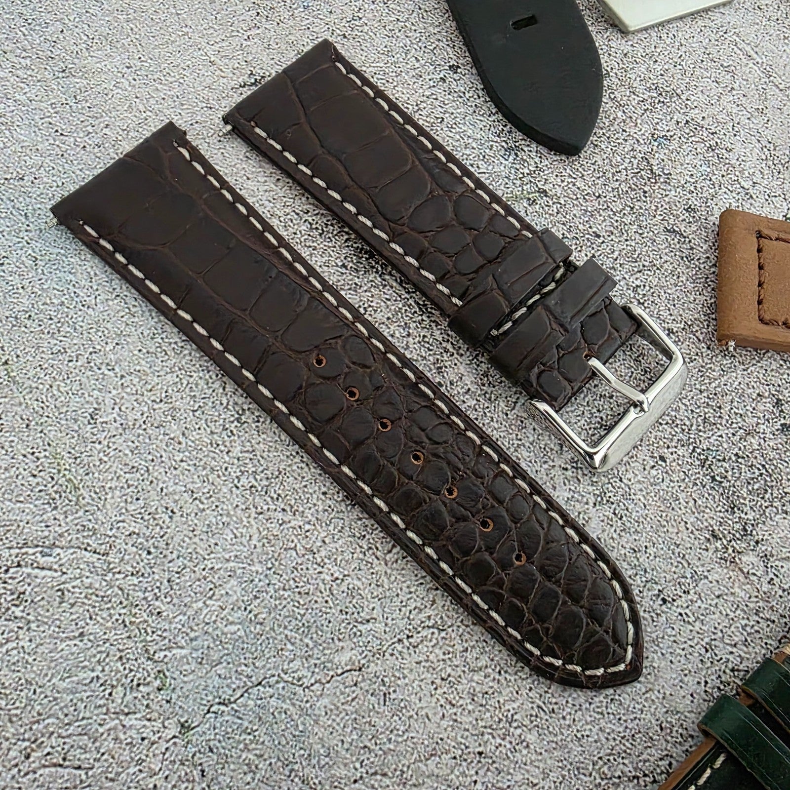 Watch Straps Job Lot Of 11 Premium Leather Luxury Bands 24mm RRP £160 Two Piece - Wrist Envy