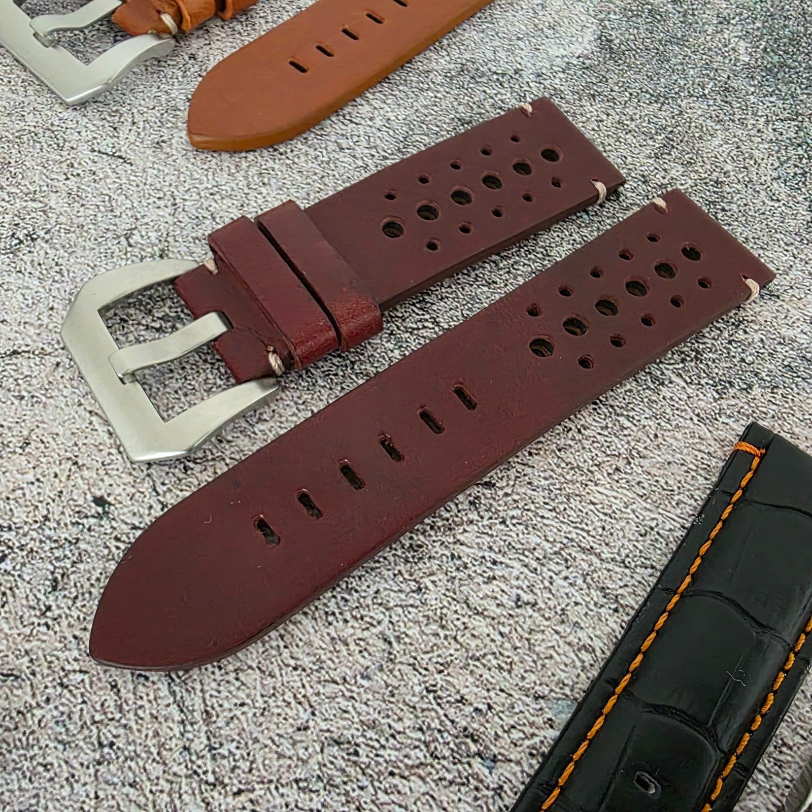 Watch Straps Job Lot Of 11 Premium Leather Luxury Bands 24mm RRP £160 Two Piece - Wrist Envy