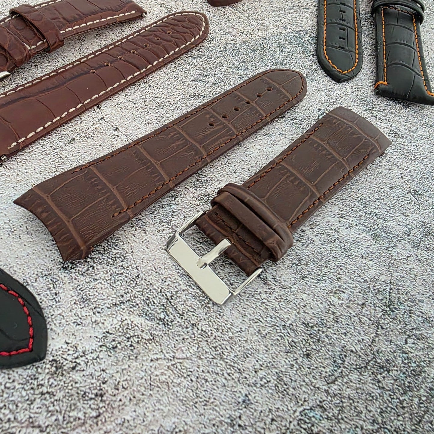 Watch Straps Job Lot Of 11 Premium Leather Luxury Bands 24mm RRP £160 Two Piece - Wrist Envy