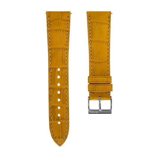 Wrist Envy Gator Print Italian Leather Watch Strap Band 20mm 22mm Quick Release - Wrist Envy