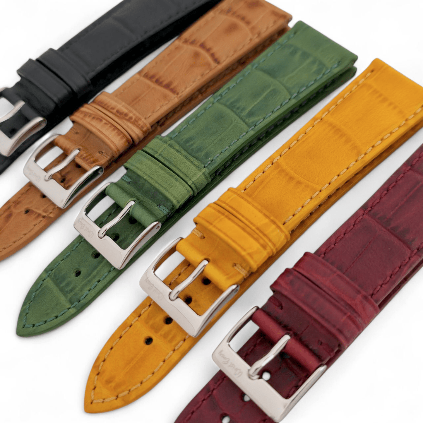 Wrist Envy Gator Print Italian Leather Watch Strap Band 20mm 22mm Quick Release - Wrist Envy