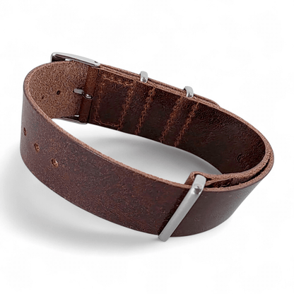 Wrist Envy Italian Leather Watch Strap Band Military MOD 20 22 mm One Piece UK - Wrist Envy