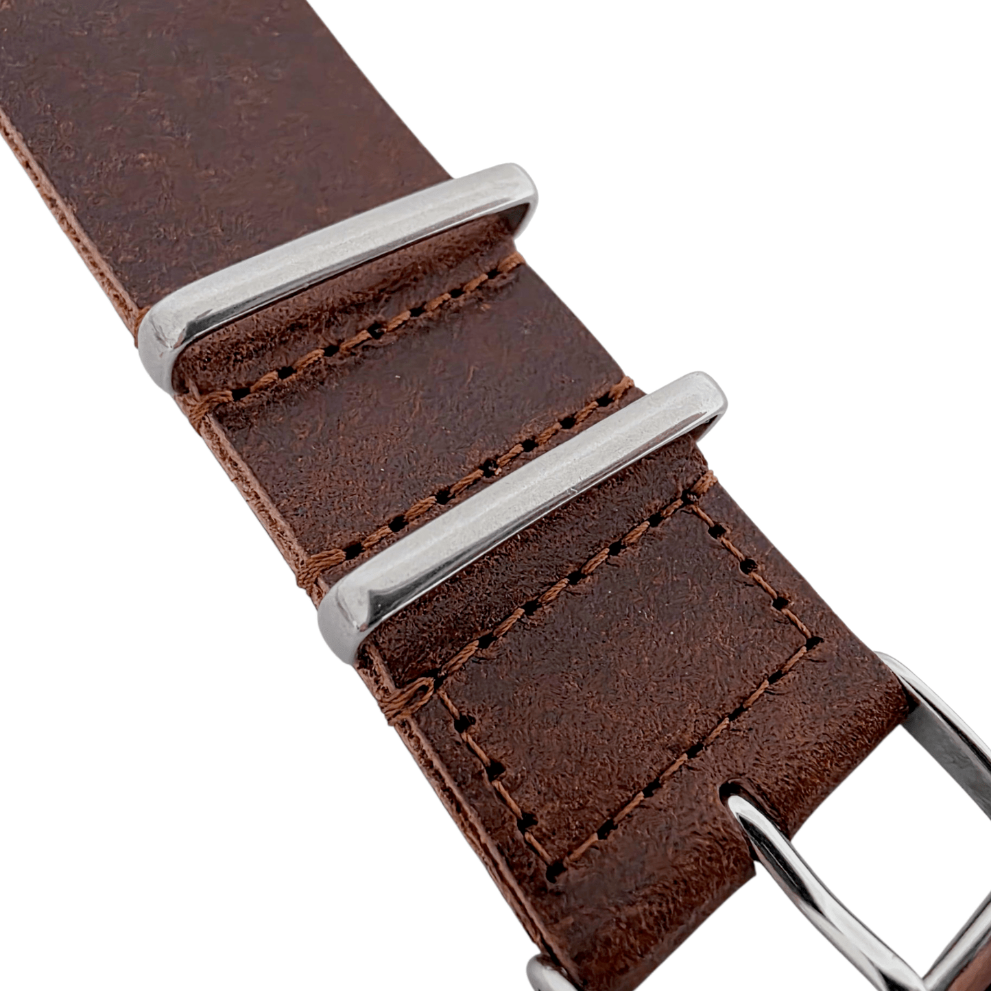 Wrist Envy Italian Leather Watch Strap Band Military MOD 20 22 mm One Piece UK - Wrist Envy