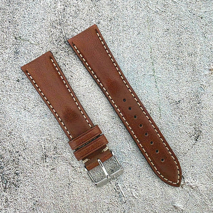 Wrist Envy Padded Handmade Italian Leather Watch Strap Band 18 19 20 21 22 mm UK - Wrist Envy