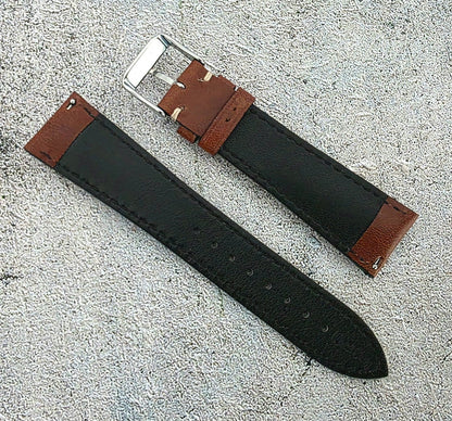 Wrist Envy Padded Handmade Italian Leather Watch Strap Band 18 19 20 21 22 mm UK - Wrist Envy