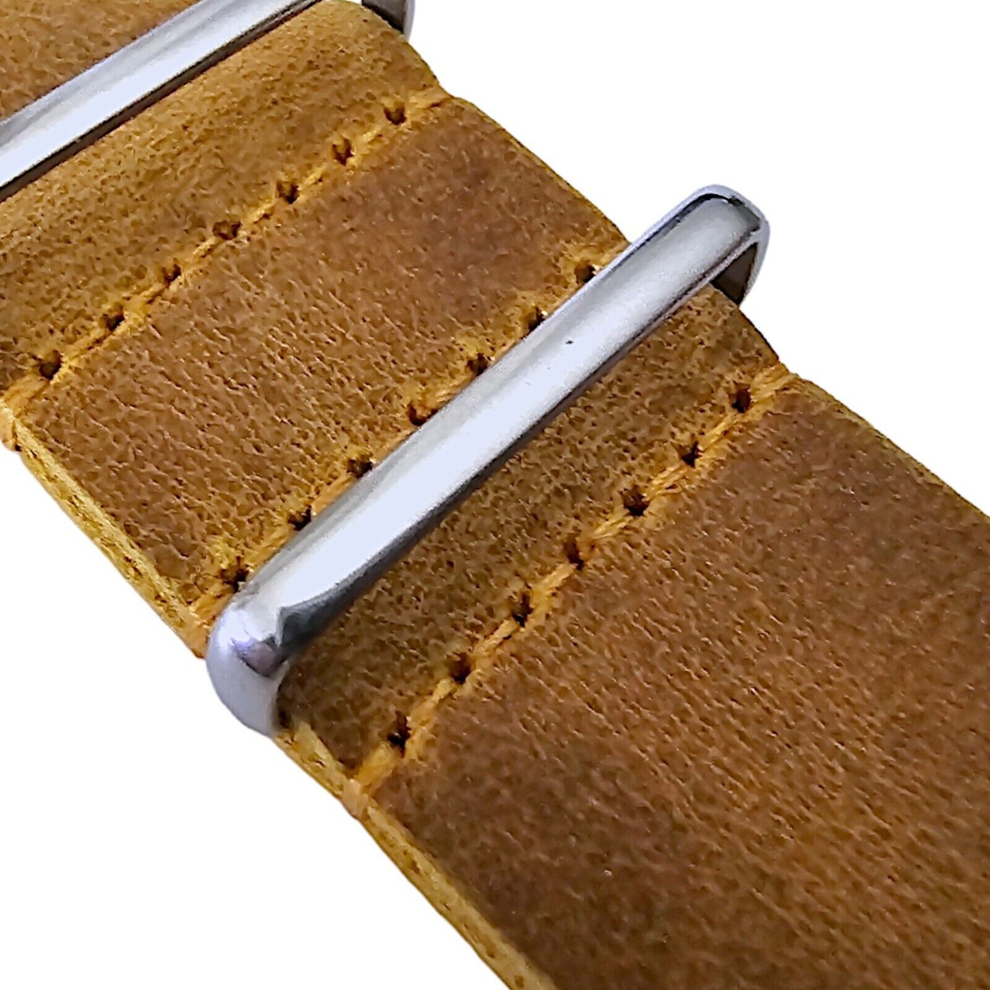 Italian Vintage Leather NATO G10 Military Watch Strap 18mm 20mm 21mm 22mm Sand