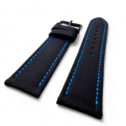 Canvas Watch Strap Black PVD Buckle Nylon Fabric Sailcloth 20mm 22mm