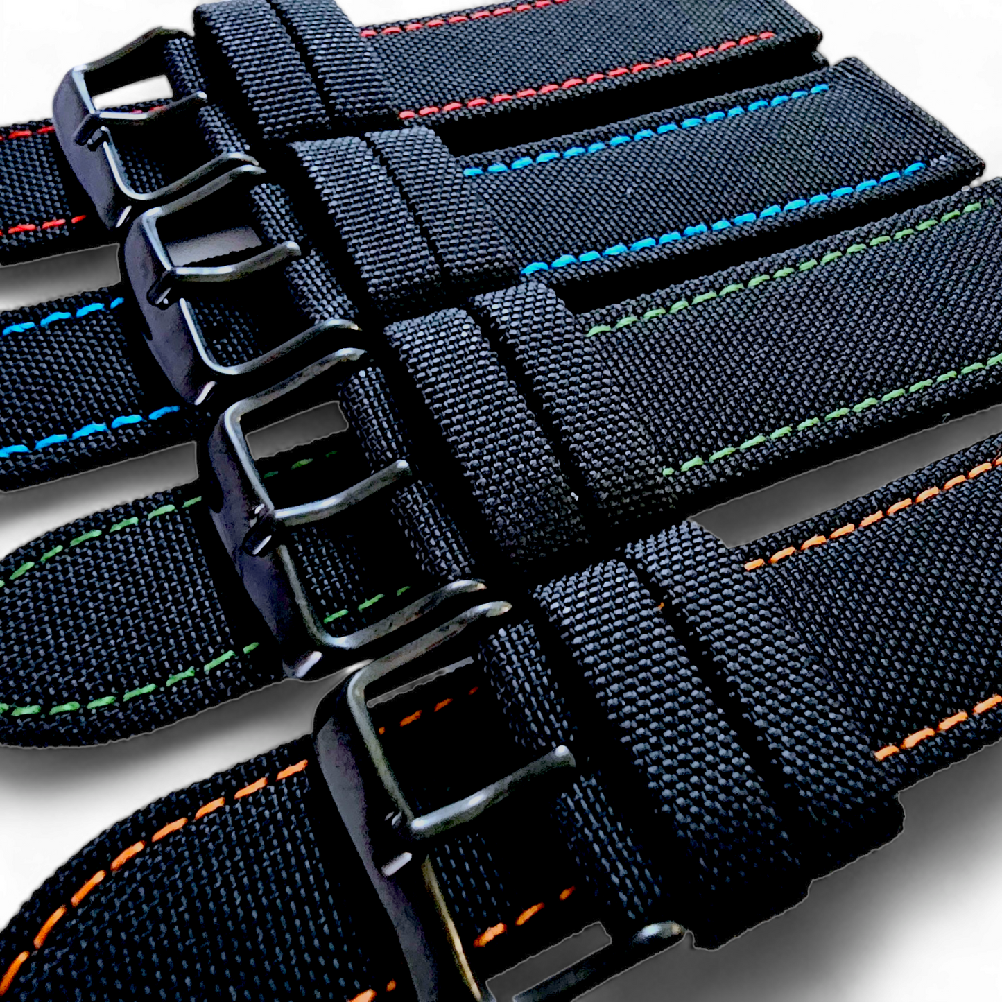 Canvas Watch Strap Black PVD Buckle Nylon Fabric Sailcloth 20mm 22mm